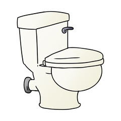 gradient cartoon doodle of a bathroom toilet