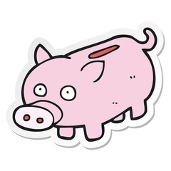sticker of a cartoon piggy bank