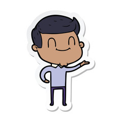 sticker of a cartoon friendly man