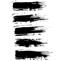 Fototapeta premium Grunge dry brush set. Hand drawn vector illustration.