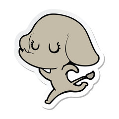 sticker of a cute cartoon elephant