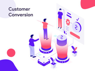  Customer Conversion Isometric Illustration. Modern flat design style for website and mobile website.Vector illustration