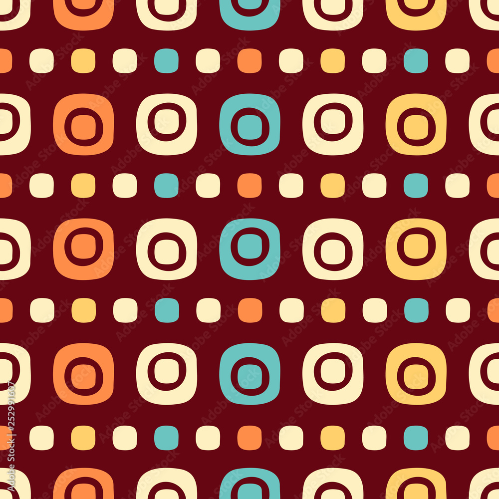Fototapete seamless abstract pattern with the image of oval geometric shapes
