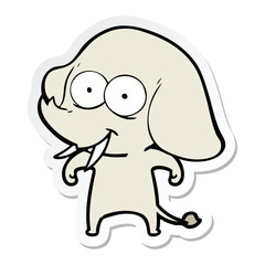 sticker of a happy cartoon elephant