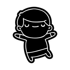 cartoon icon of a kawaii cute boy