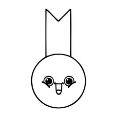 line drawing cartoon gold medal