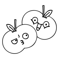 line drawing cartoon juicy apple