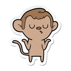 sticker of a cartoon monkey