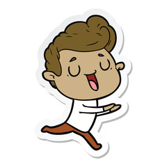 sticker of a happy cartoon man