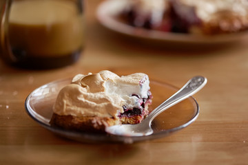 berry dessert with black currant and meringue