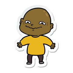 sticker of a cartoon nervous man