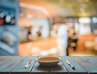 old wooden table in the club
