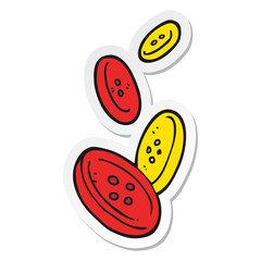 sticker of a cartoon buttons