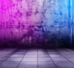 metallic interior with neon lights