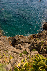 Italy, Cinque Terre, Manarola, a rocky island in the middle of a body of water