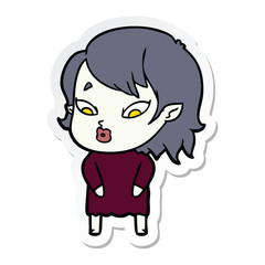 sticker of a cute cartoon vampire girl