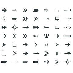 direction arrows icons set. road signs icons set. Vector illustration