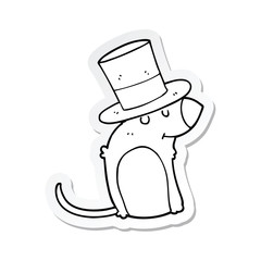 sticker of a cartoon rat wearing christmas hat