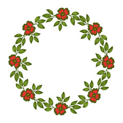 Vector illustration frame flower pink elegant with greeting card hand drawn