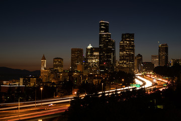 Fototapeta na wymiar Seattle at Night