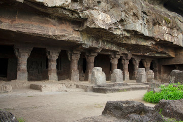 Cave1, View of the porch and area in  front, Aurangabad caves, Western Group, Aurangabad, Maharashtra, India.