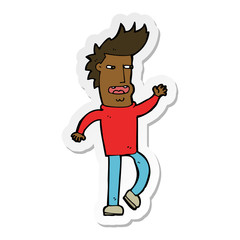 sticker of a cartoon loudmouth man