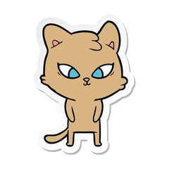 sticker of a cute cartoon cat