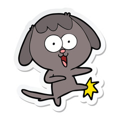 sticker of a cute cartoon dog
