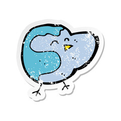 retro distressed sticker of a cartoon bird