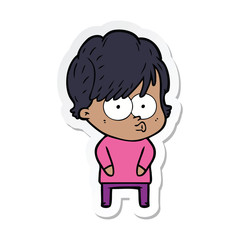 sticker of a cartoon woman