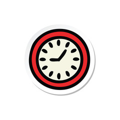 sticker of a cute cartoon wall clock