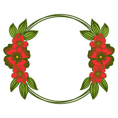 Vector illustration texture red flower frames bloom for invitation cards hand drawn