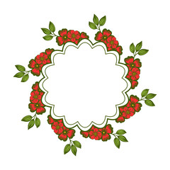 Vector illustration texture red flower frames bloom for invitation cards hand drawn