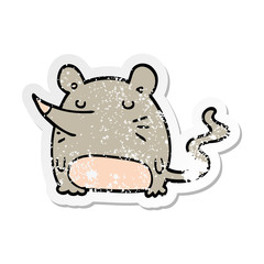 distressed sticker of a cartoon mouse