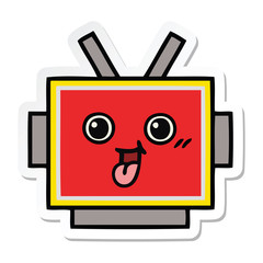 sticker of a cute cartoon robot head