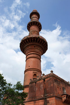 Chand Minar minaret facade at Daulatabad, Maharashtra, India.