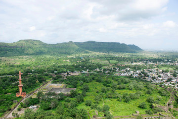 Fototapeta na wymiar View from Daulatabad Deogiri fort, Maharashtra, India.