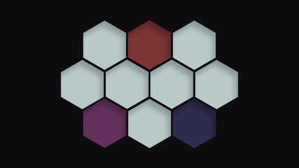 Colorful geometric structure on the black background