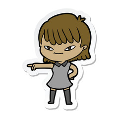 sticker of a cartoon woman