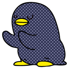 quirky comic book style cartoon penguin