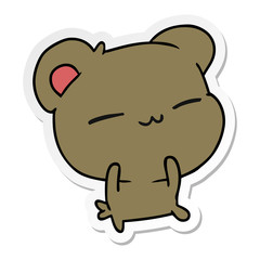 sticker cartoon of a cute bear