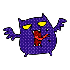cartoon of cute scary kawaii bat