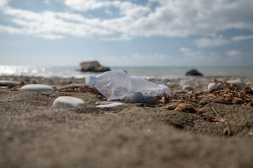 Plastic bottle on the beach