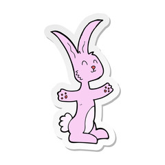 sticker of a cartoon rabbit