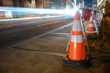 道路工事の夜間規制イメージ