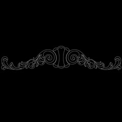 Black vintage baroque ornament, corner. Retro pattern antique style acanthus.