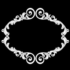 Vintage border frame engraving with retro ornament pattern in antique baroque style decorative design. Vector