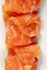 Closeup salmon slices