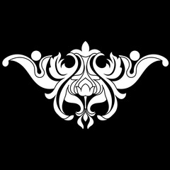 Black vintage baroque ornament, corner. Retro pattern antique style acanthus.