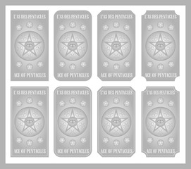 Ace of pentacles Tarot of the symbols silver and white